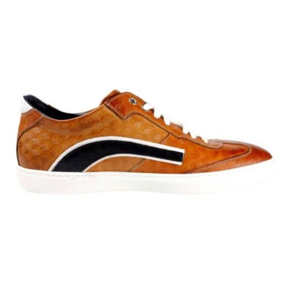 Italian Handmade Men's Leather Sneaker/ Issa Brown Sneakers / Men’s Sport Dress